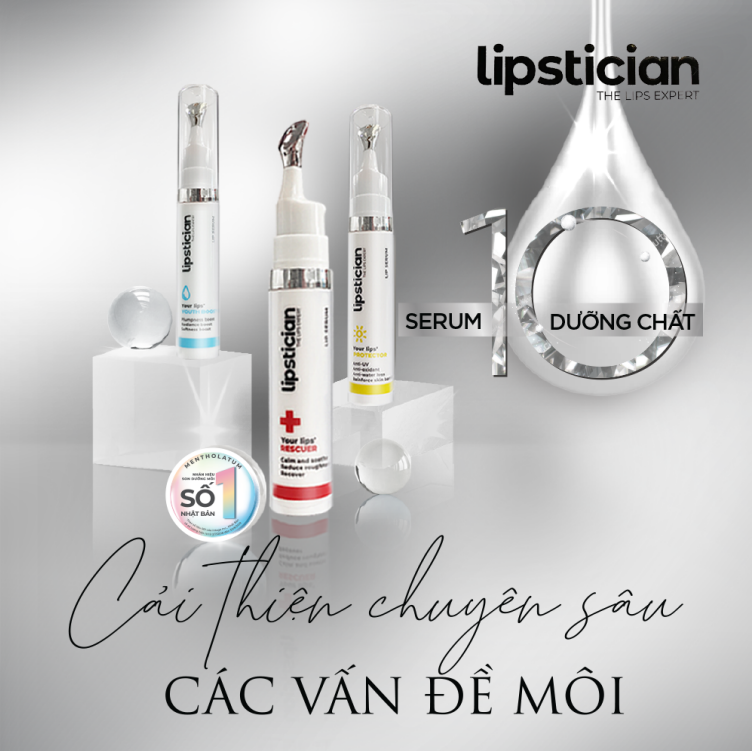 Lipstician có 3 sản phẩm chủ lực đáp ứng chuyên sâu dưỡng chất theo từng vấn đề môi